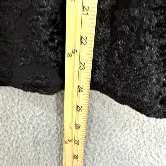 Bobeau black velvet burnout top womens XL geometric exposed zipper witchy grunge - Picture 4 of 8